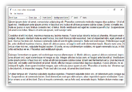 Screenshot of Text Editor Interface